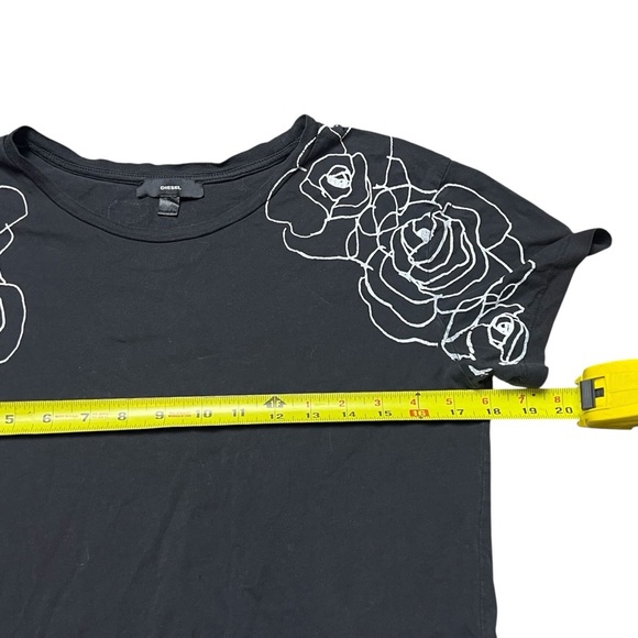 Diesel Vintage 2000s Minimalist Rose Print Tee - Picture 6 of 7